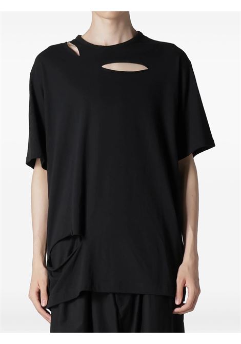 Black cut-out t-shirt Yohji Yamamoto - men YOHJI YAMAMOTO | HPT220791